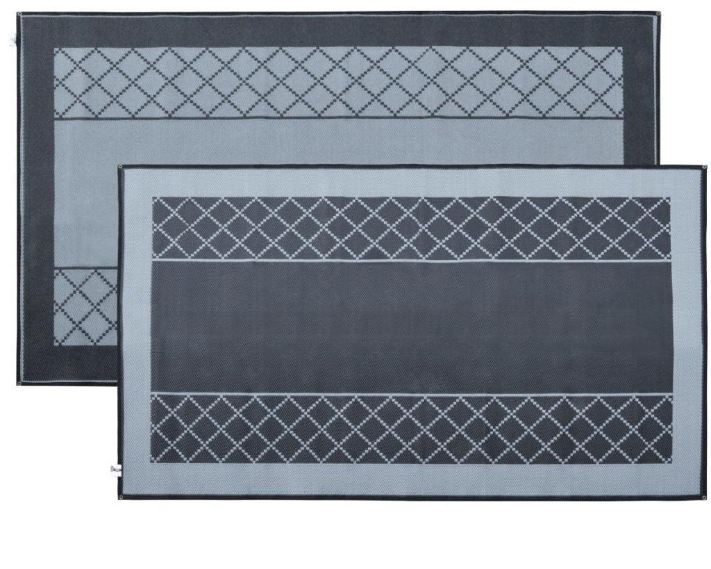 Annexe Mat - Crisscross Plain Centre Grey/Black - Xtend Outdoors