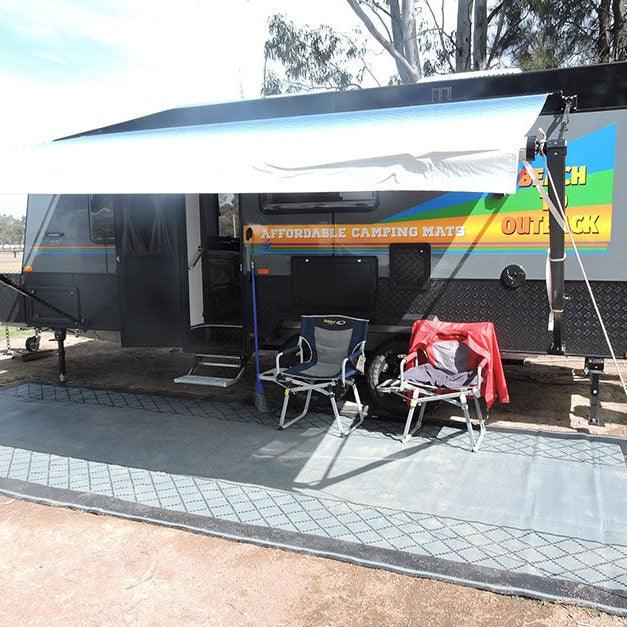 Annexe Mat - Crisscross Plain Centre Grey/Black - Xtend Outdoors